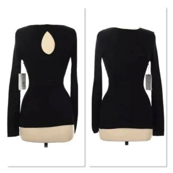 Lewit Keyhole Back 100% Wool Sweater size Small in Black - Picture 1 of 11